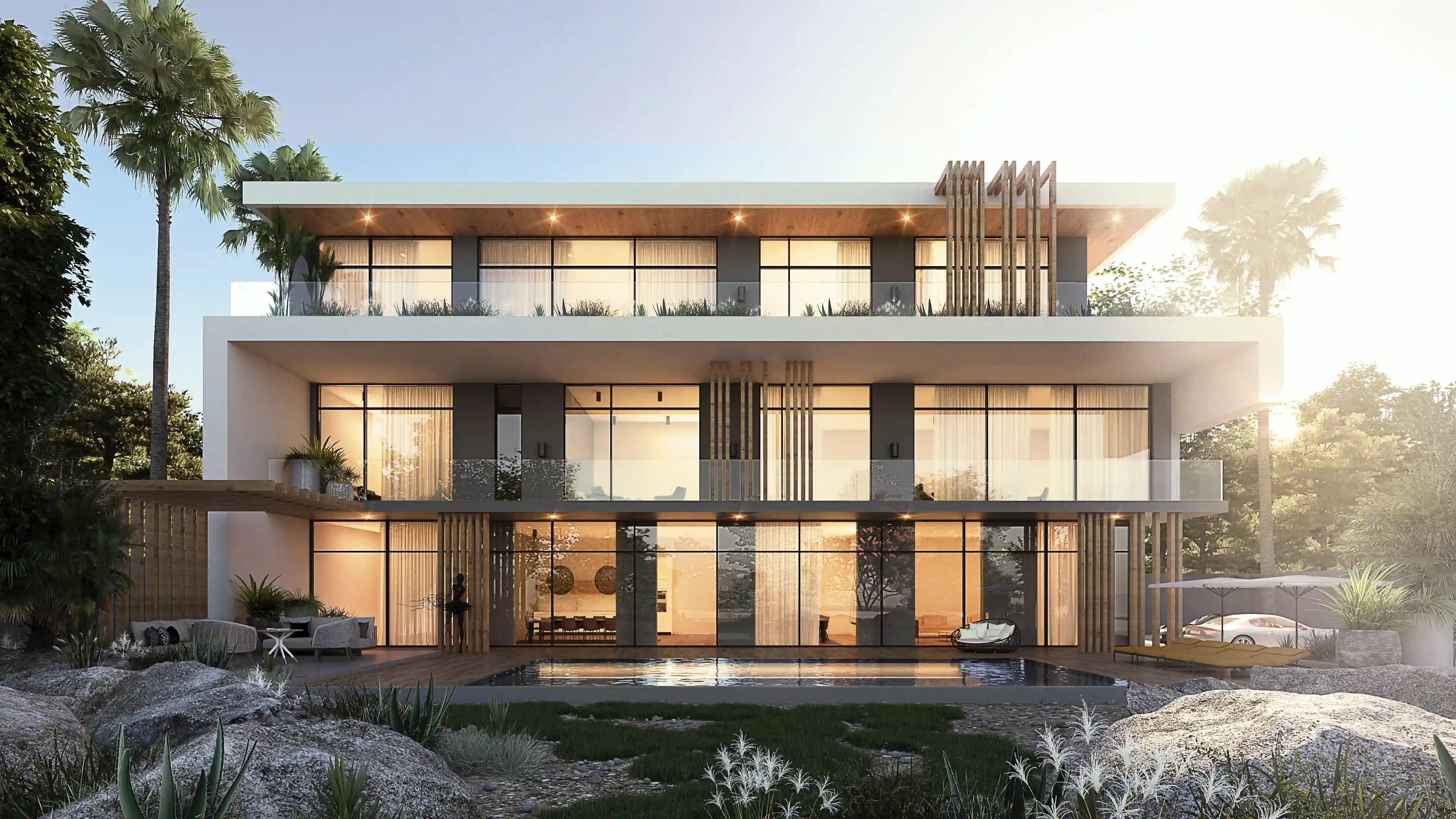 Premium residential interior design - Dining area render